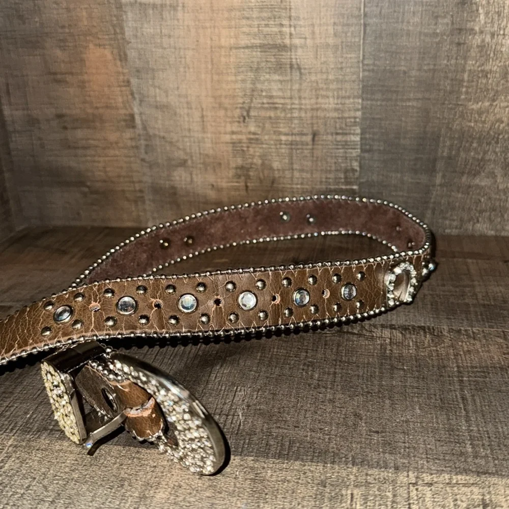NOCONA ‎ Rhinestone Studded Belt-size 22